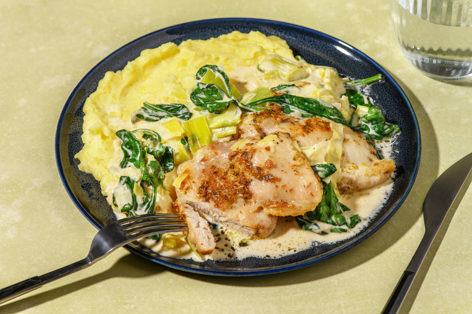 Roasted Chicken Breast and Cheesy Leek Sauce