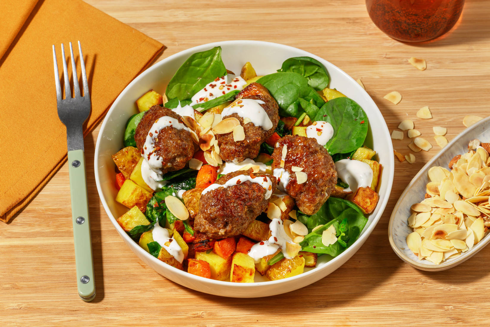 Classic Lamb Rissoles & Veggie Toss