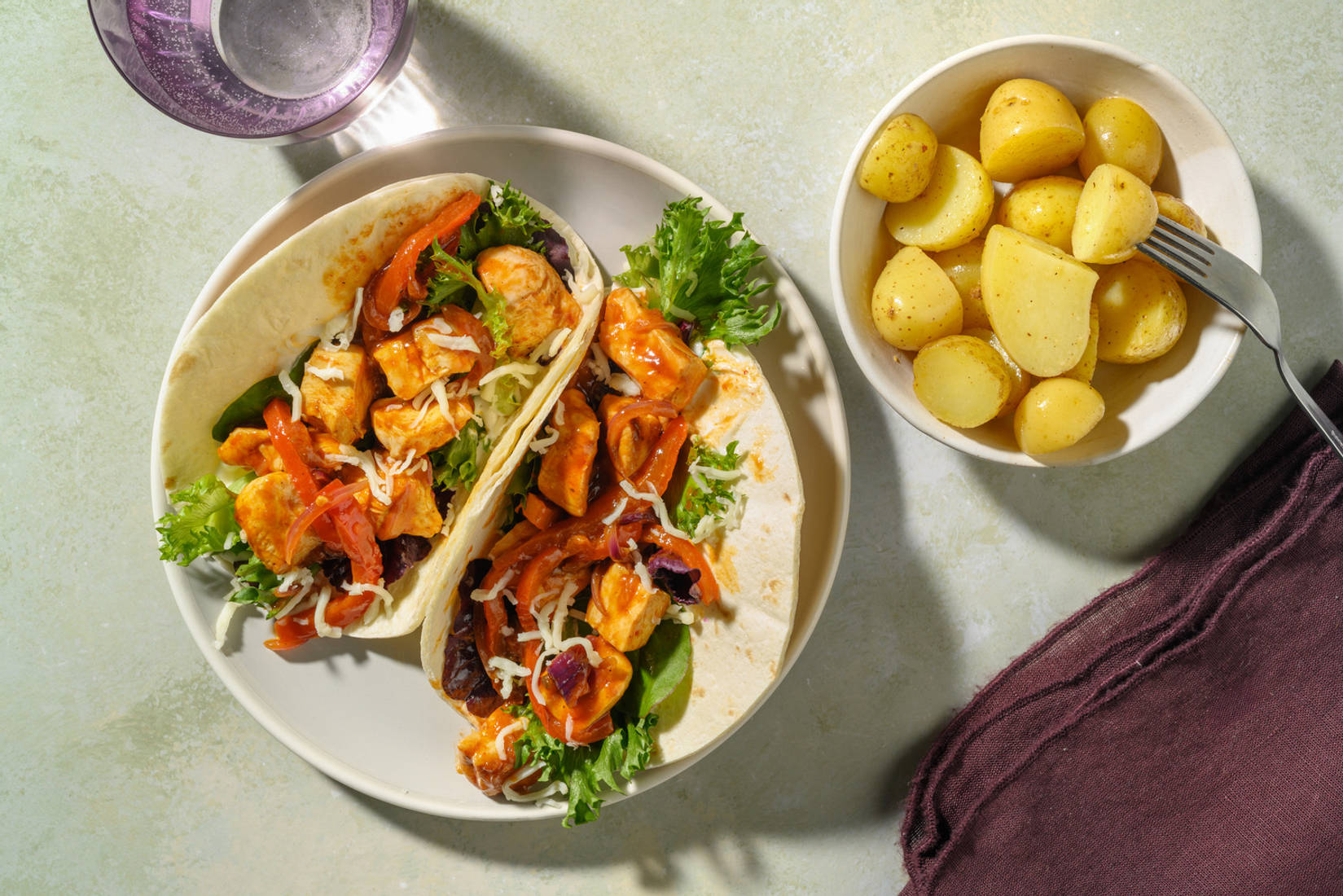 Quick Hot Honey Peri Peri Chicken and Pepper Tacos
