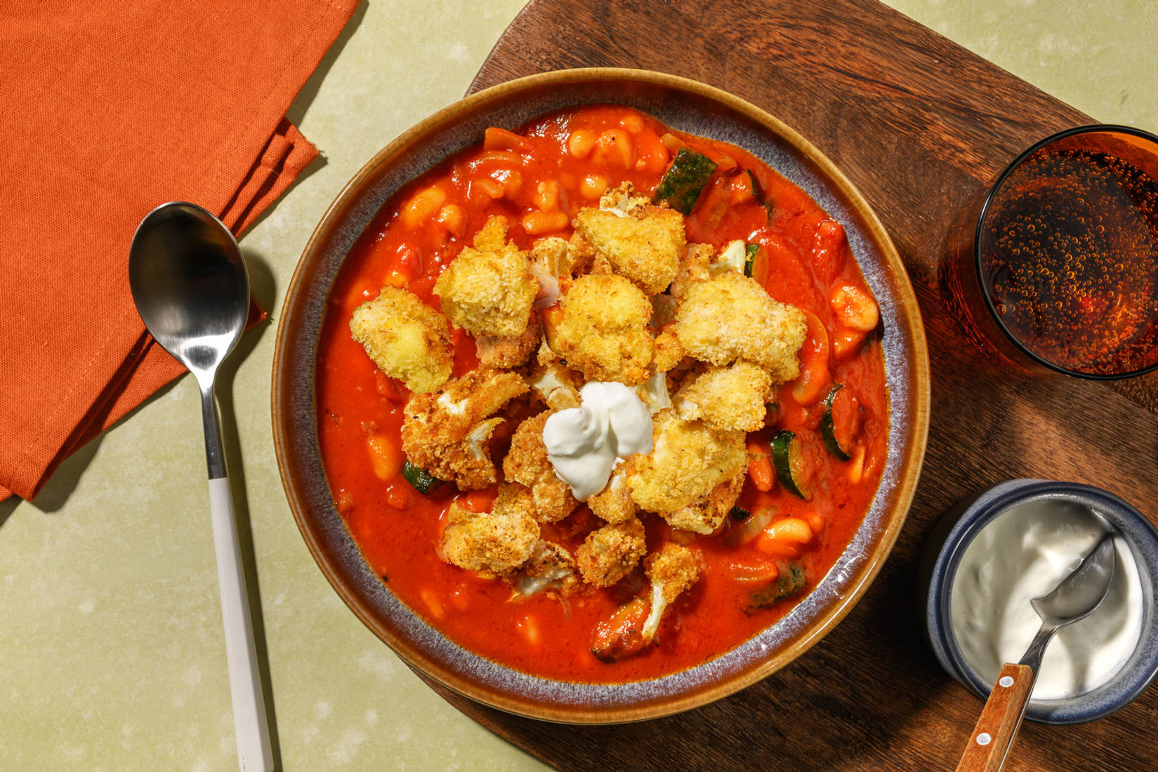 Crispy Cauliflower Nuggets and Poached Chicken