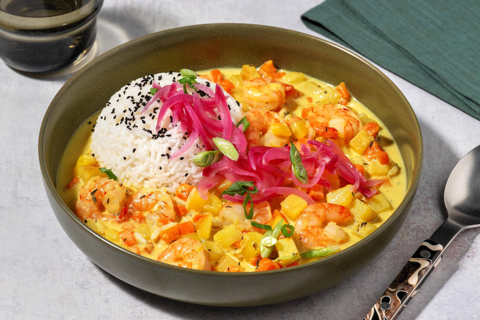 Südsee-Kokos-Curry mit Garnelen