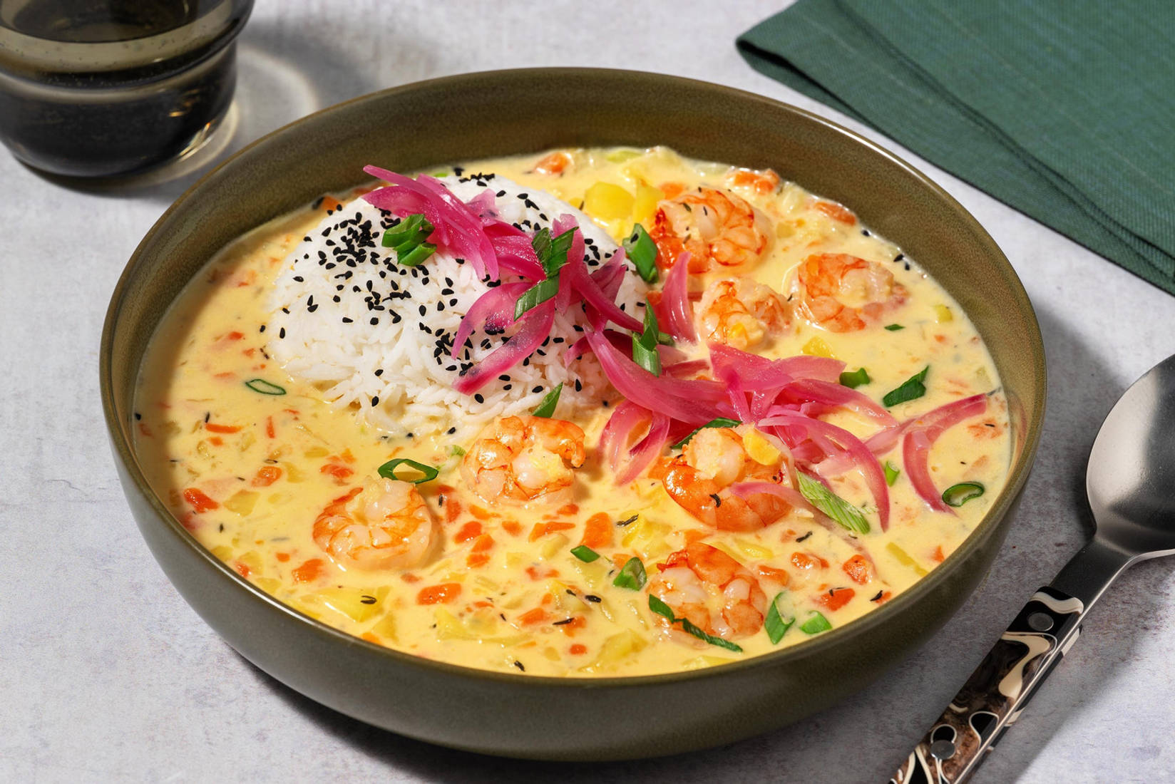 Südsee-Kokos-Curry mit Garnelen