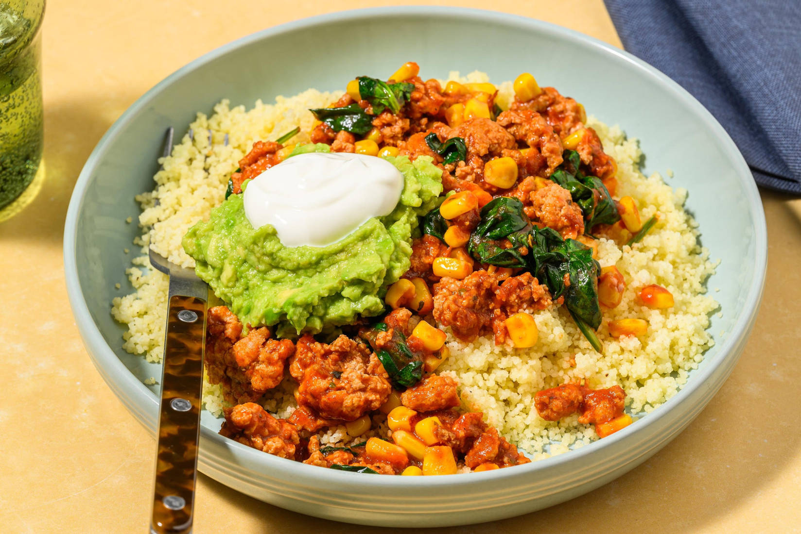 Super Quick Chipotle Pork Couscous Bowl