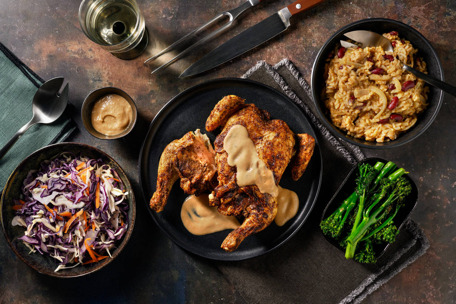 Jerk Style Spatchcock Chicken and Pineapple Chutney