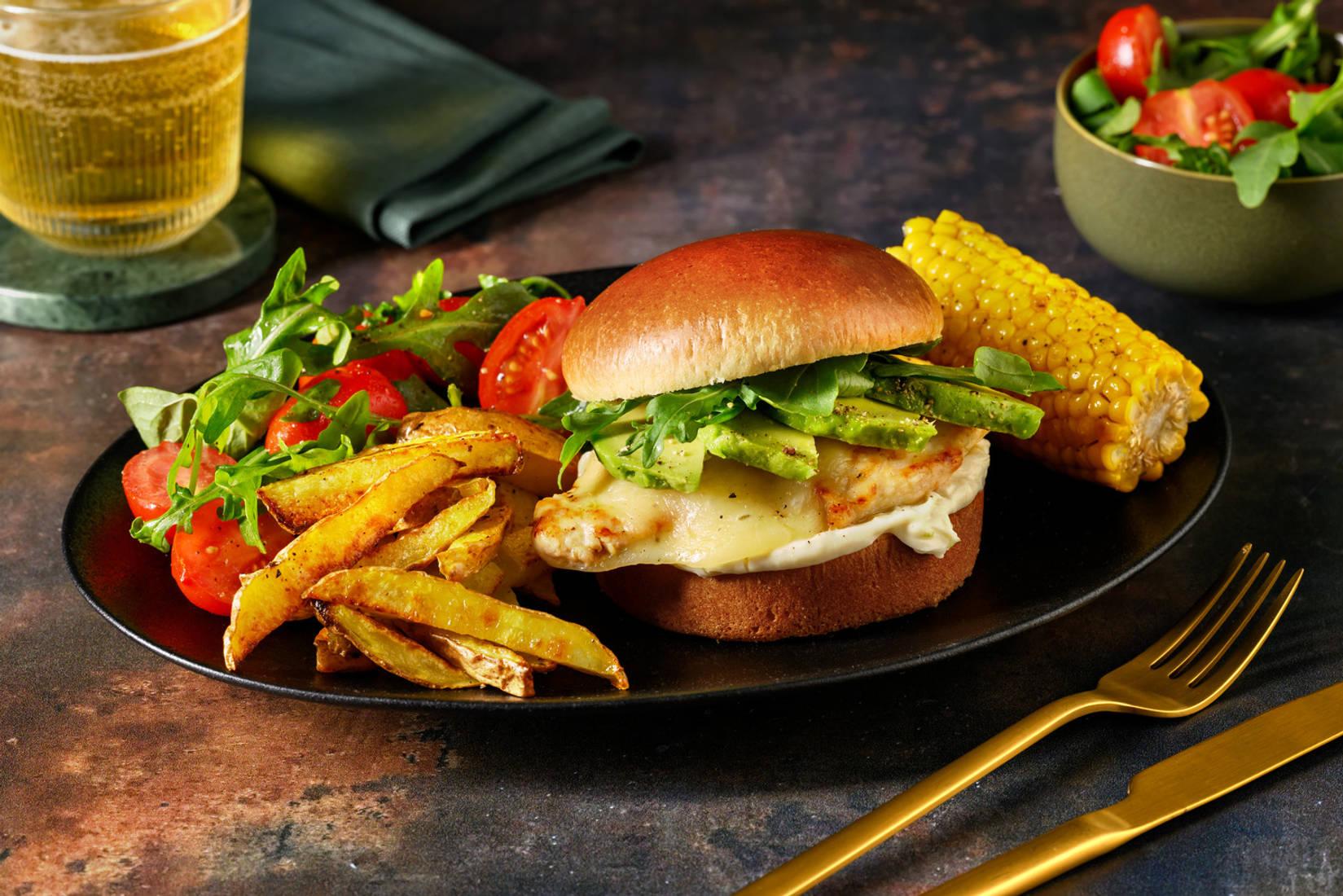 Peri Peri Chicken Burger and Chips