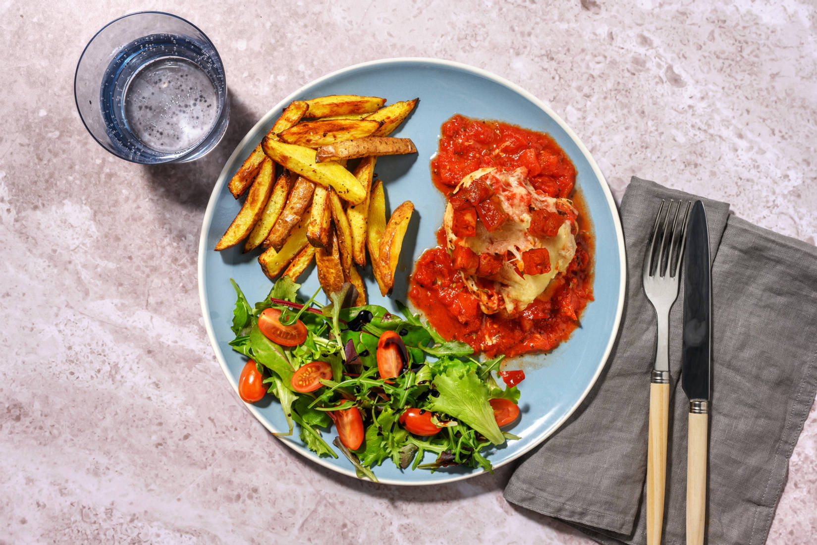 Fuss-Free Cheesy Marinara Chicken and Chorizo Bake