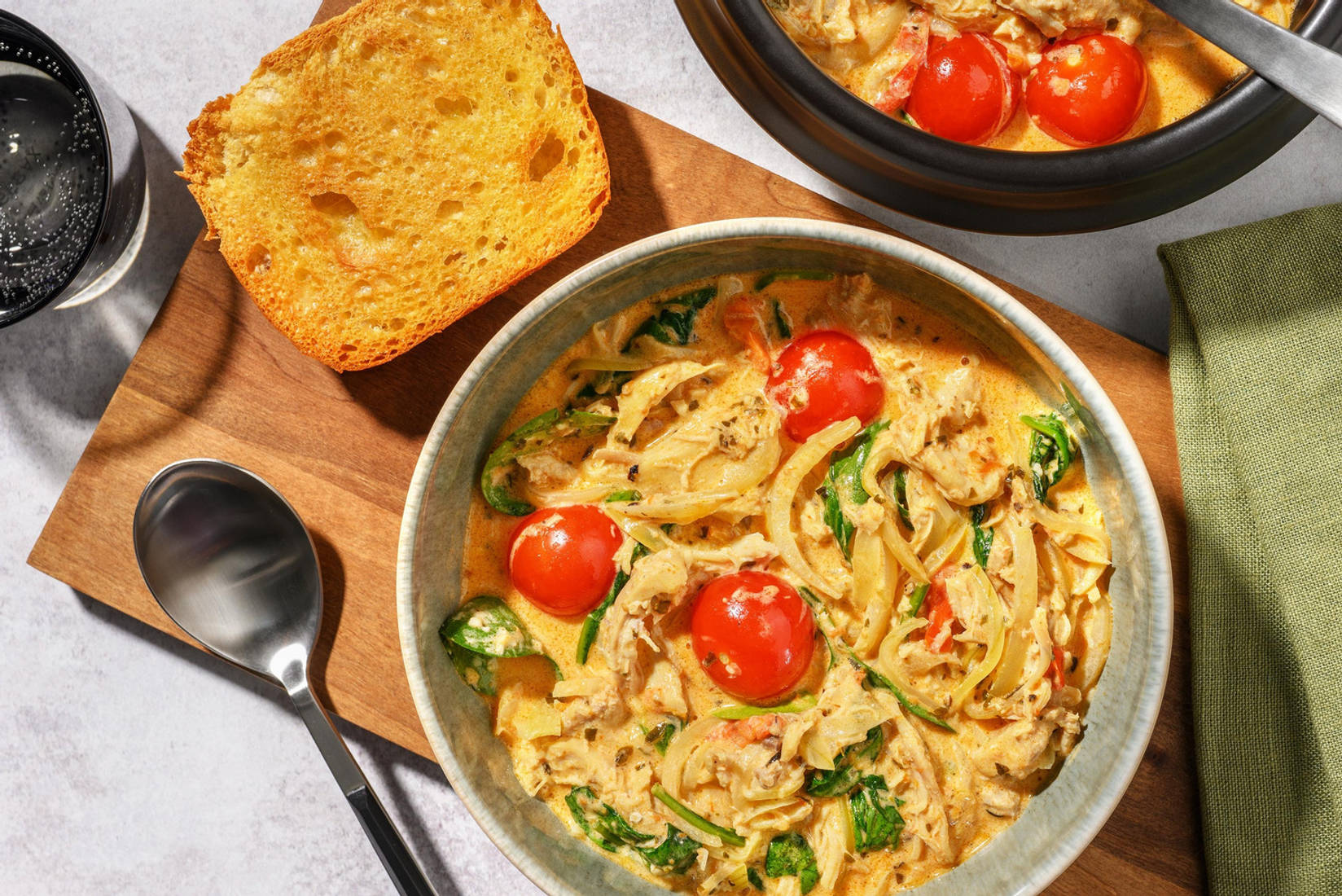 One Pot Tuscan Inspired Pulled Chicken Stew