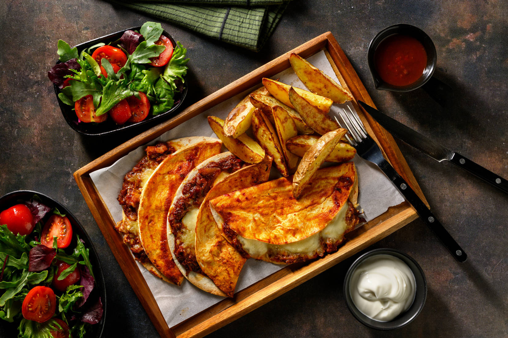 Birria Style Pulled Beef and Cheese Tacos