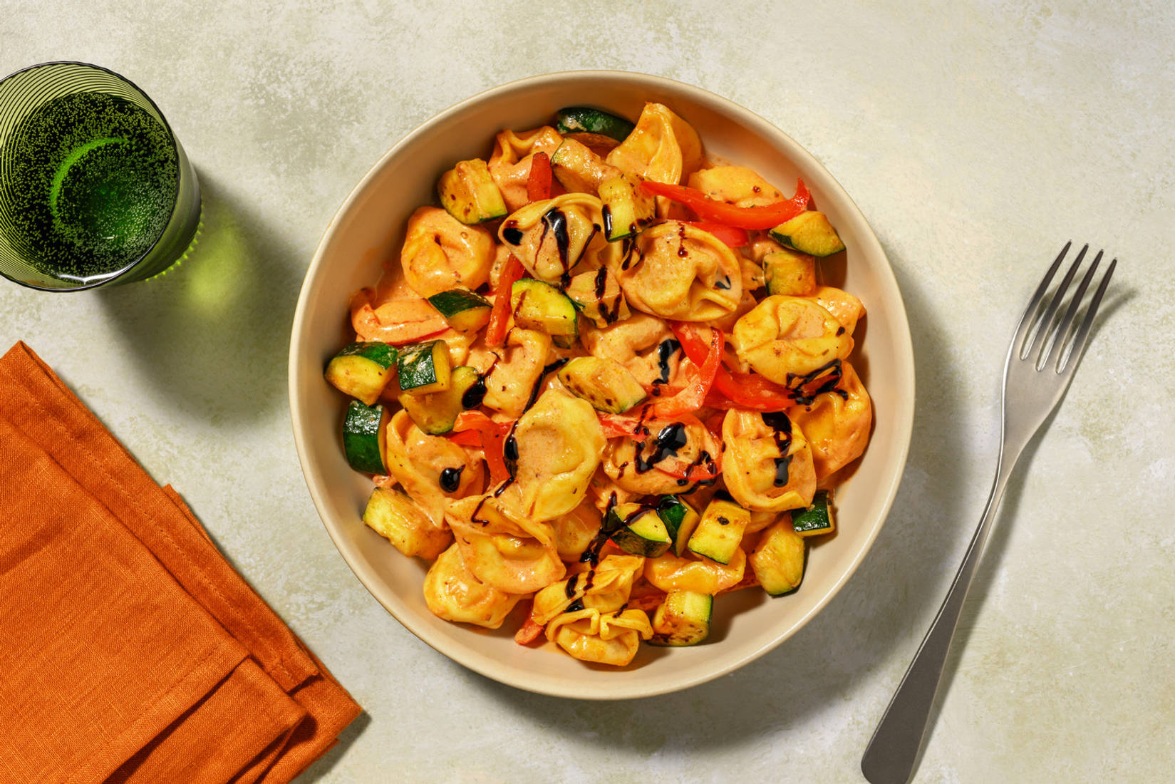 Spinach and Ricotta Tortelloni in Spicy Cajun Sauce