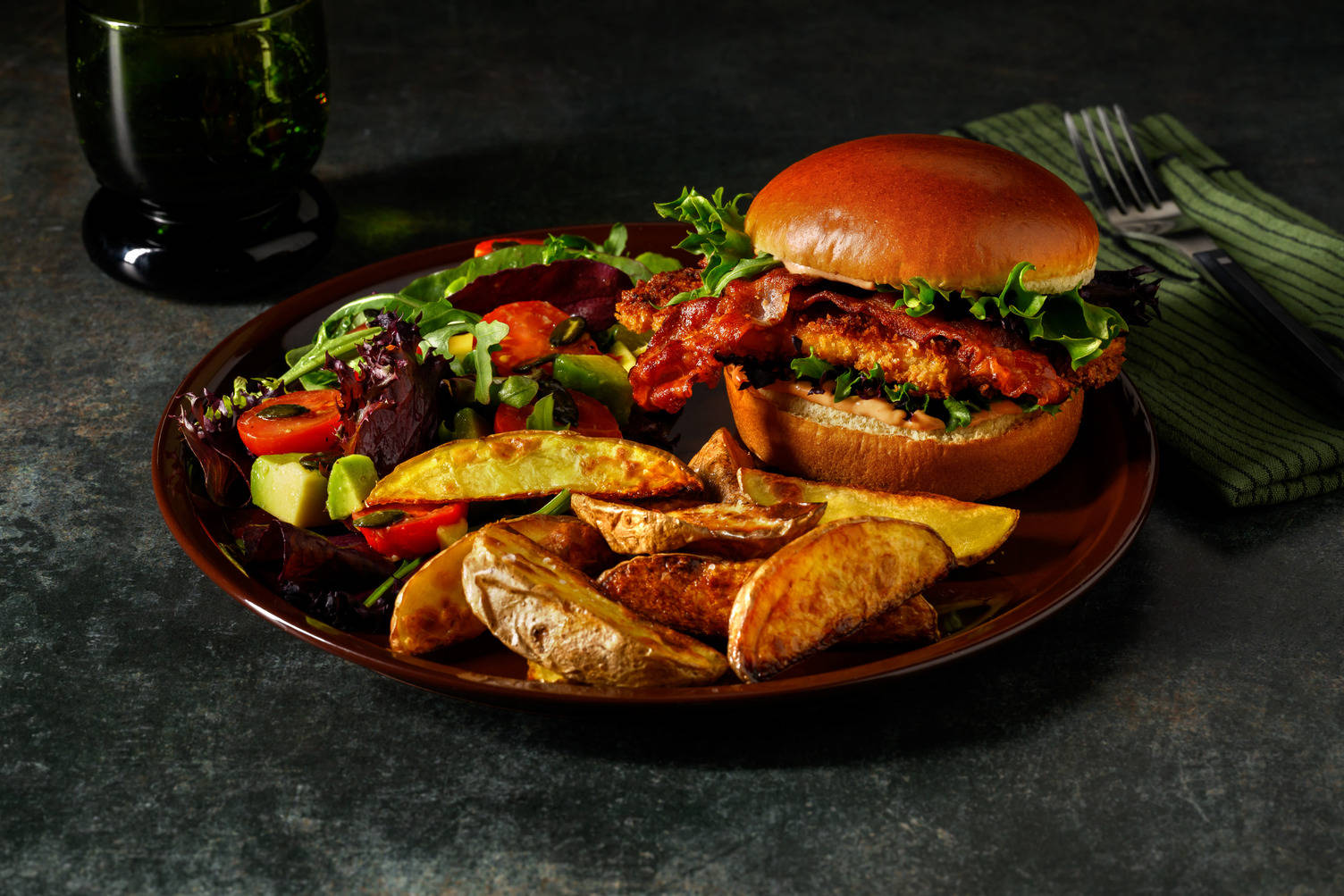 Ultimate Fried Chicken and Bacon Burger