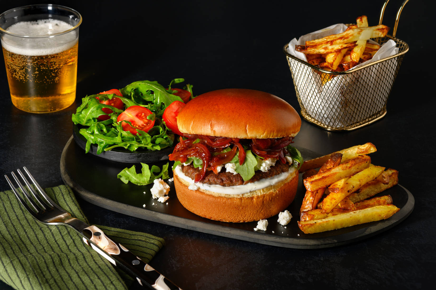 Middle Eastern Inspired Veggie Burger and Chips