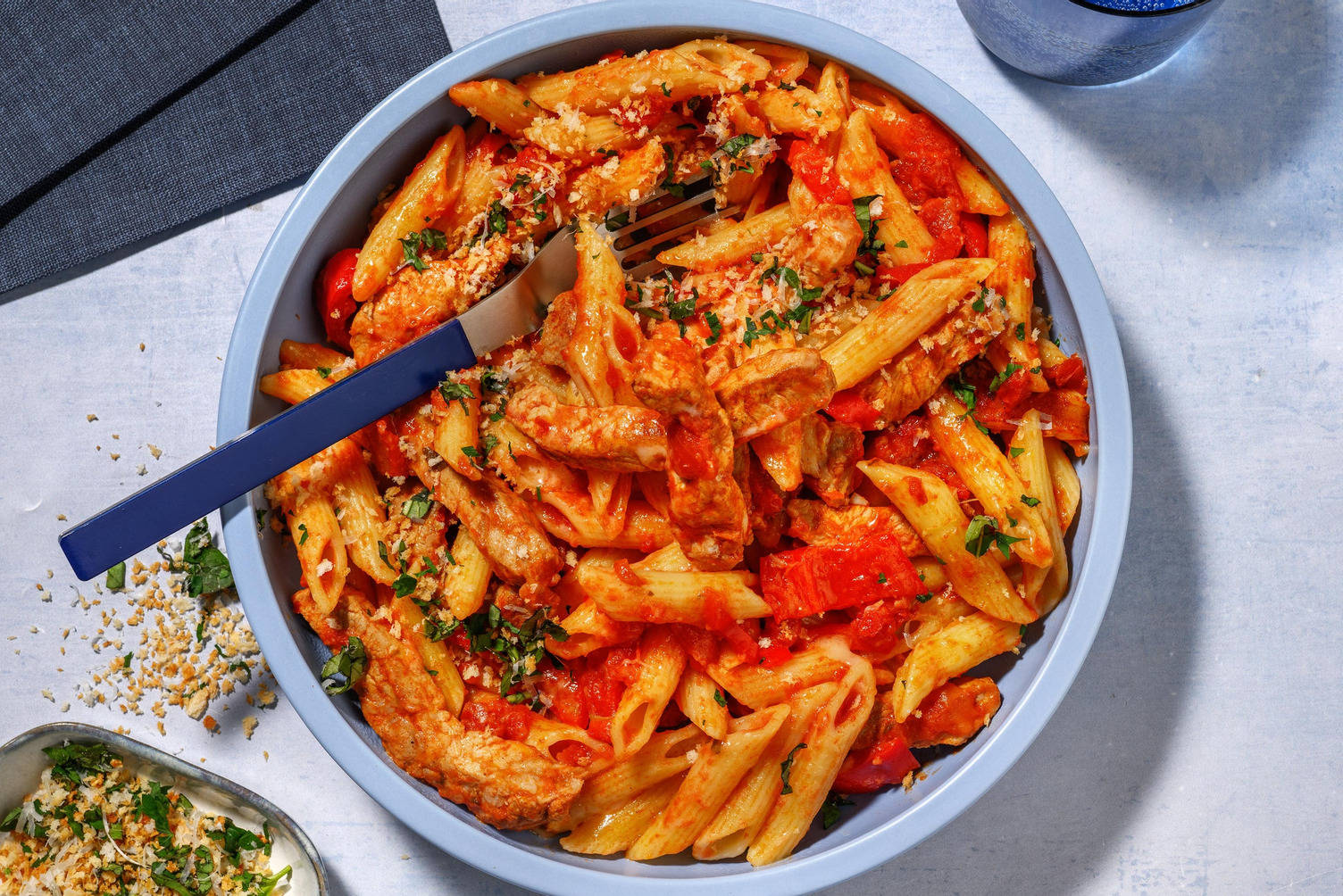 Pasta al Pomodoro mit Bio-Schweinefilet