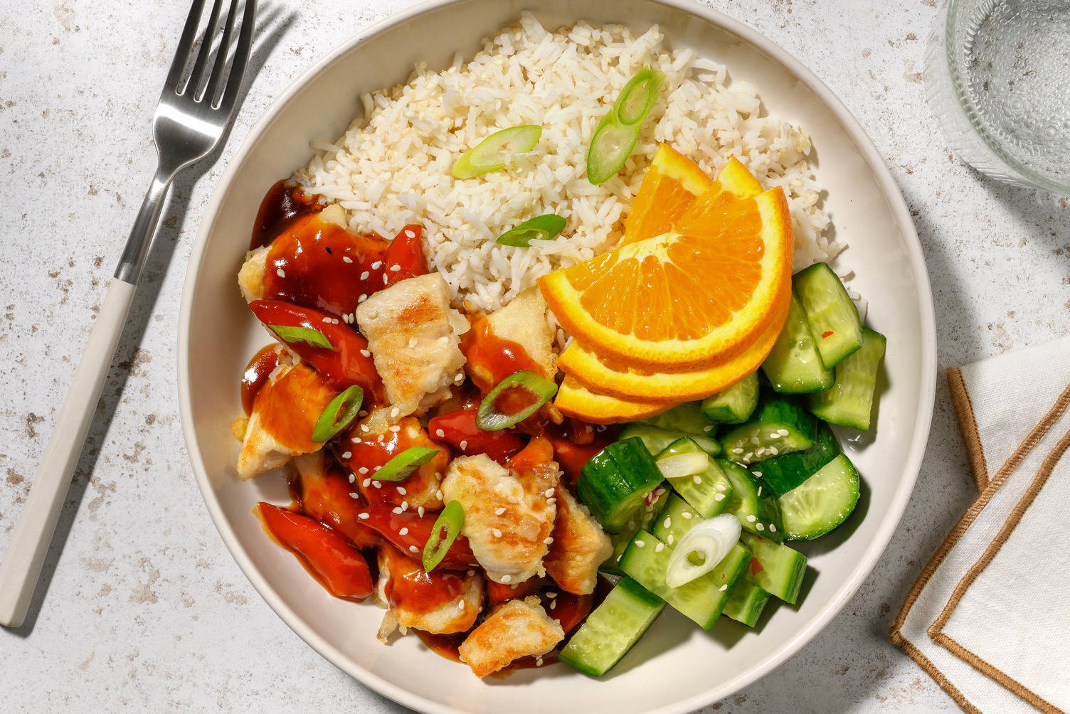 Hähnchen mit sticky Orangen-Soja-Glasur