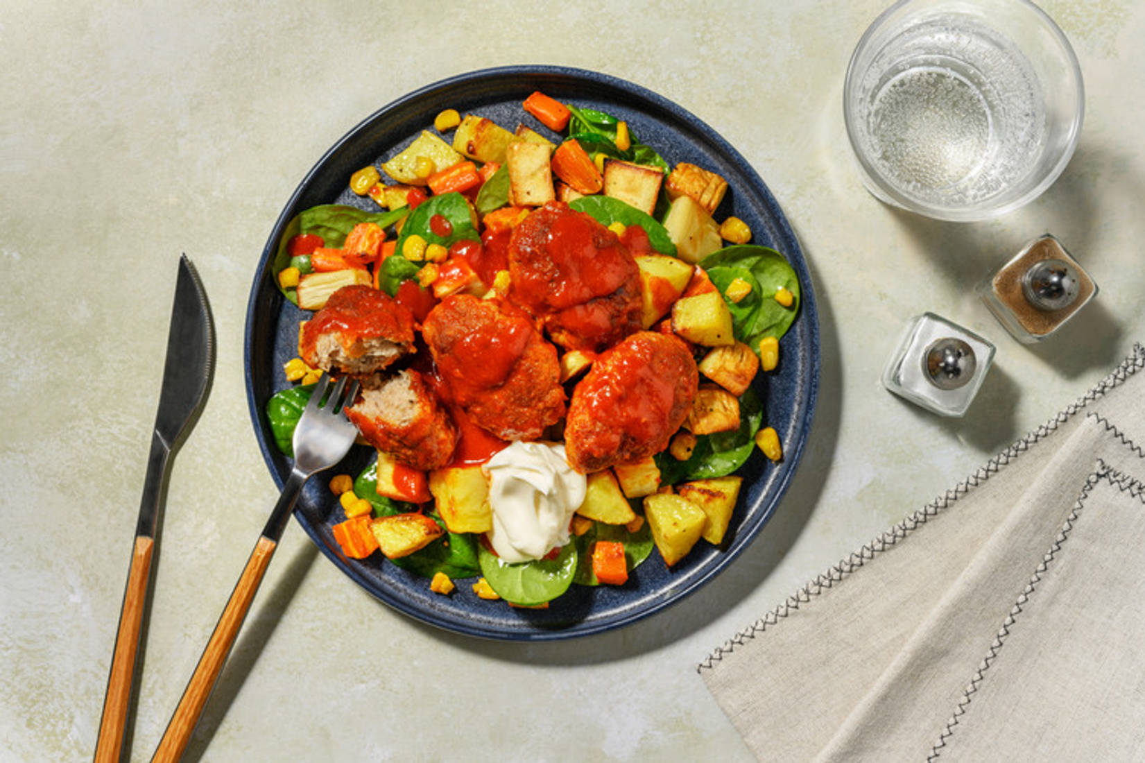 Sriracha-Glazed Pork Rissoles