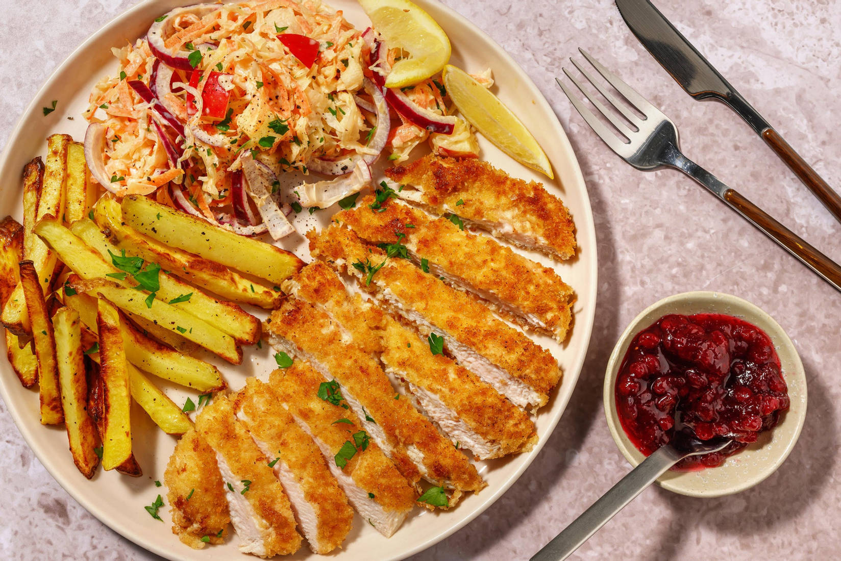 Kipschnitzel met zelfgemaakte frietjes