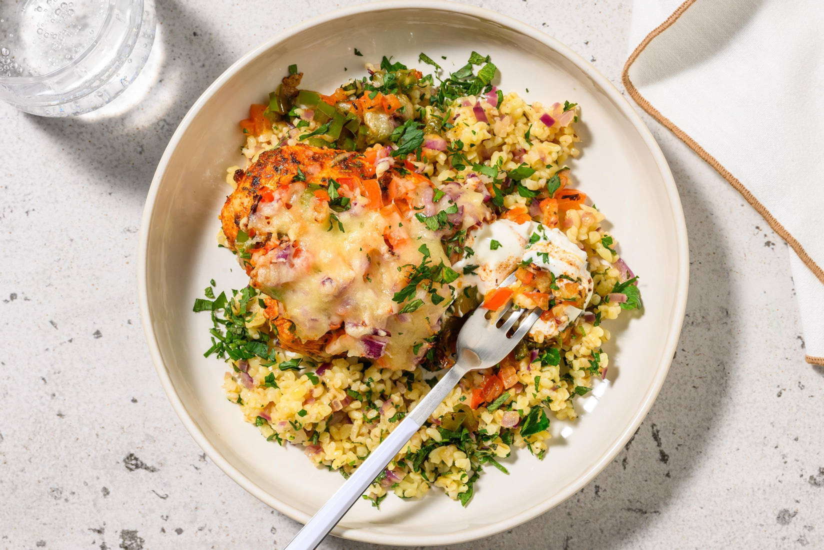 Poulet au fromage et épices du Moyen-Orient