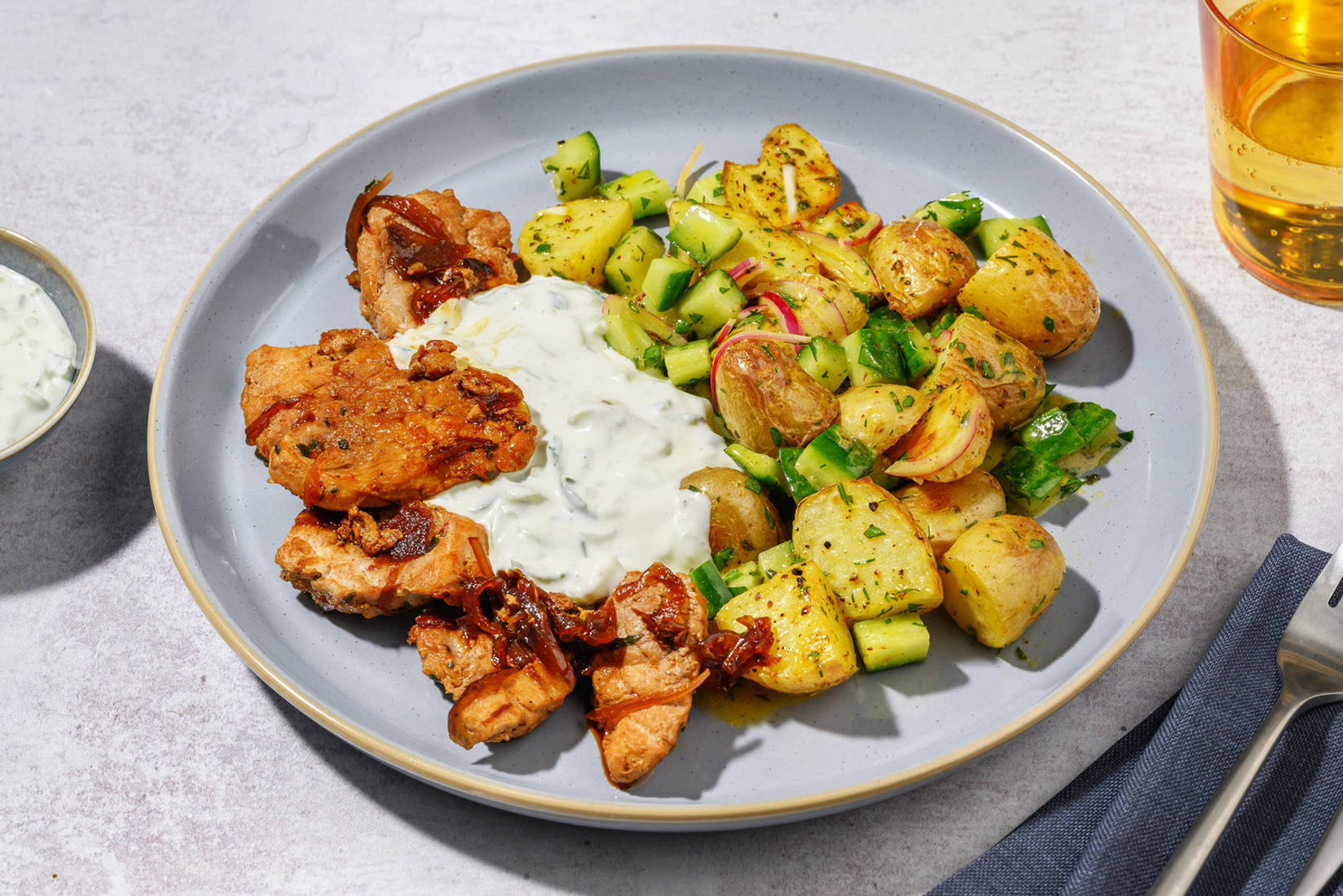 Gyros aus Bio-Schweinefilet mit Kartoffelsalat 