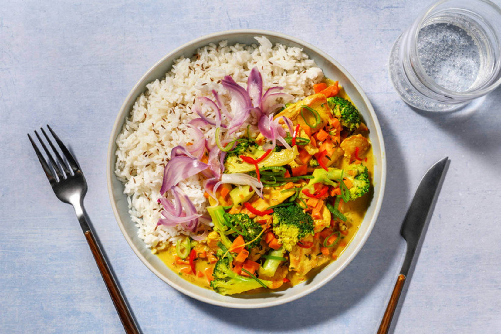 Jamaikanisches Curry mit veganen Filetstücken