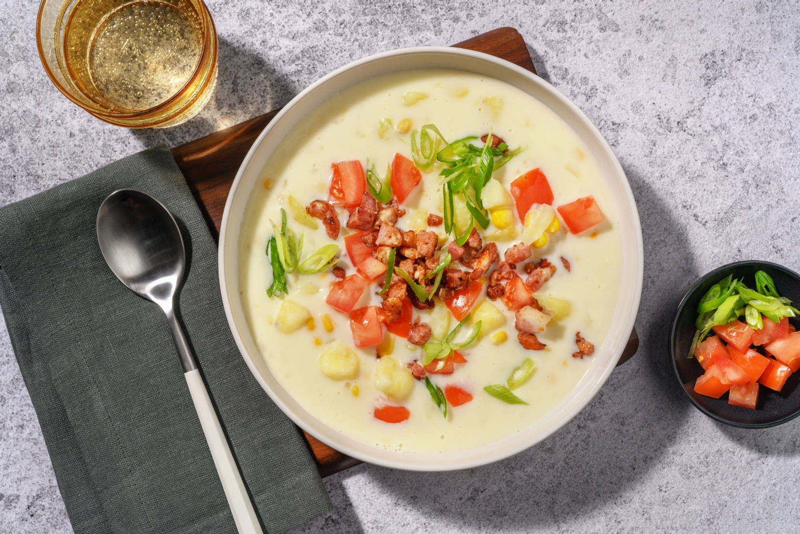 Corn Chowder: mit Knoblauch-Bacon