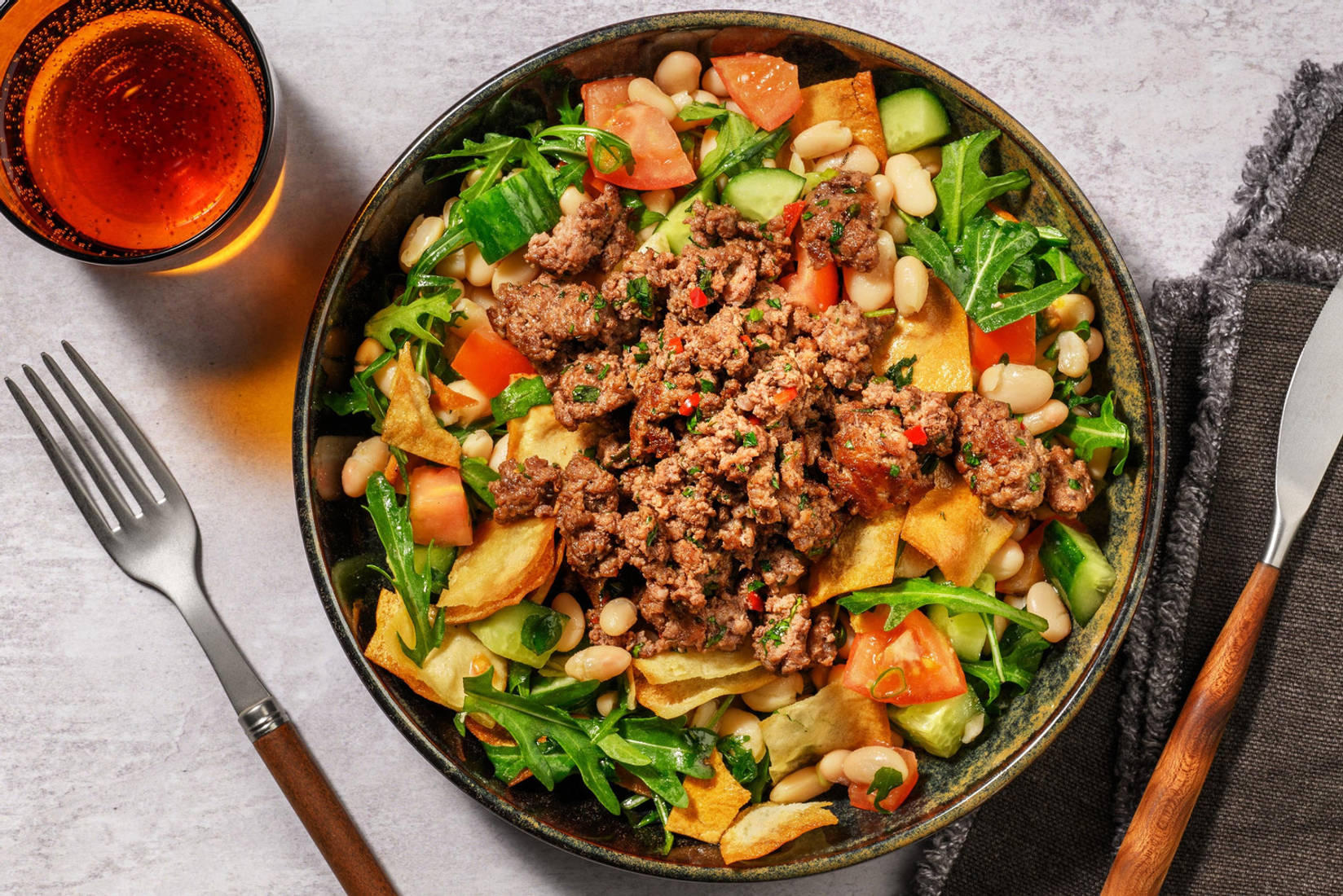 Chimichurri-Salat mit Bio-Rinderhack