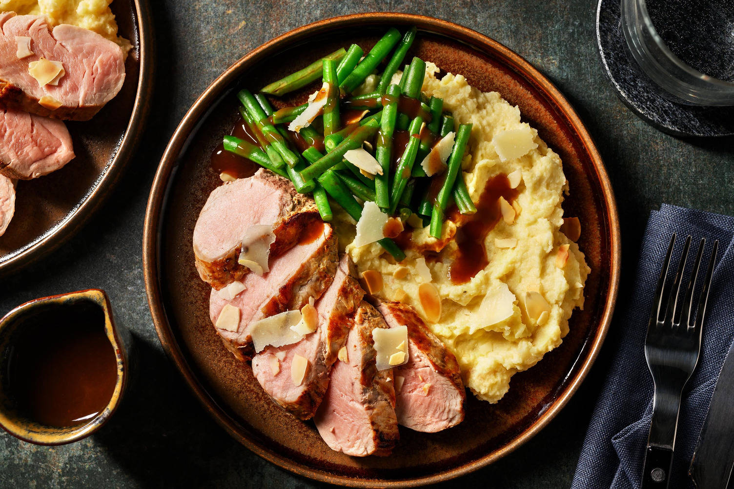 Filet mignon de porc, purée de céleri et Grana Padano