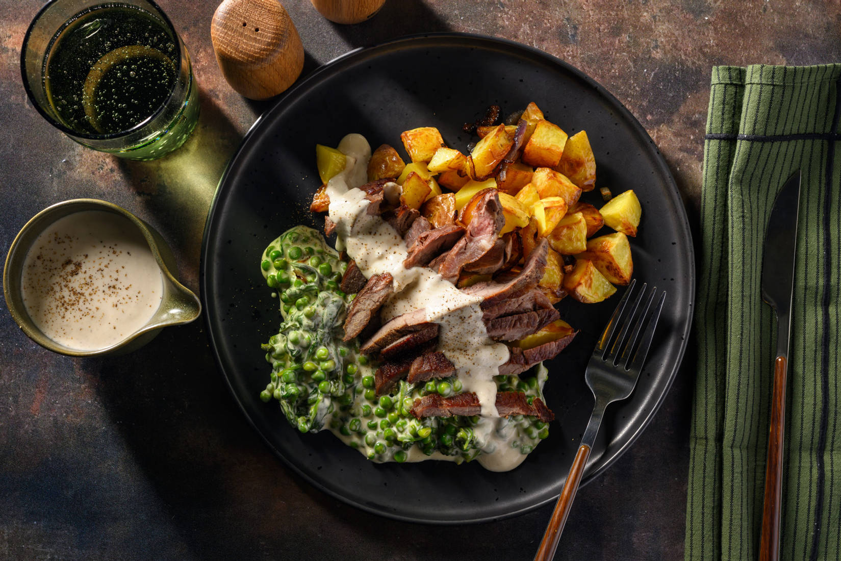 21 Day Aged Sirloin Steak and Peppercorn Sauce