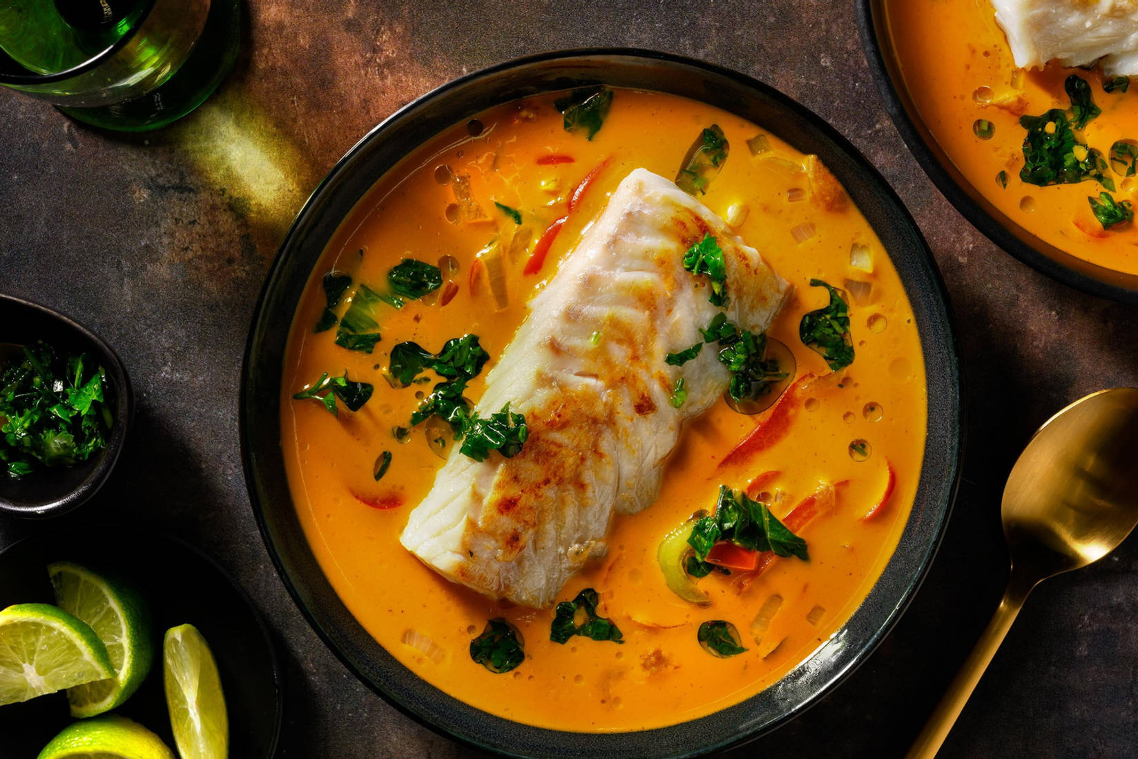 Filet de cabillaud et soupe fumée façon moqueca