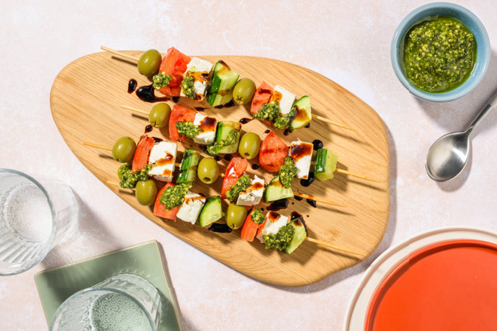 Olive and Greek Cheese Skewers