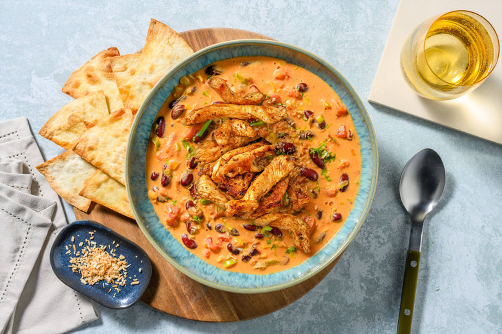 Herzhafte Cremesuppe mit extra Bio-Hähnchenbruststreifen