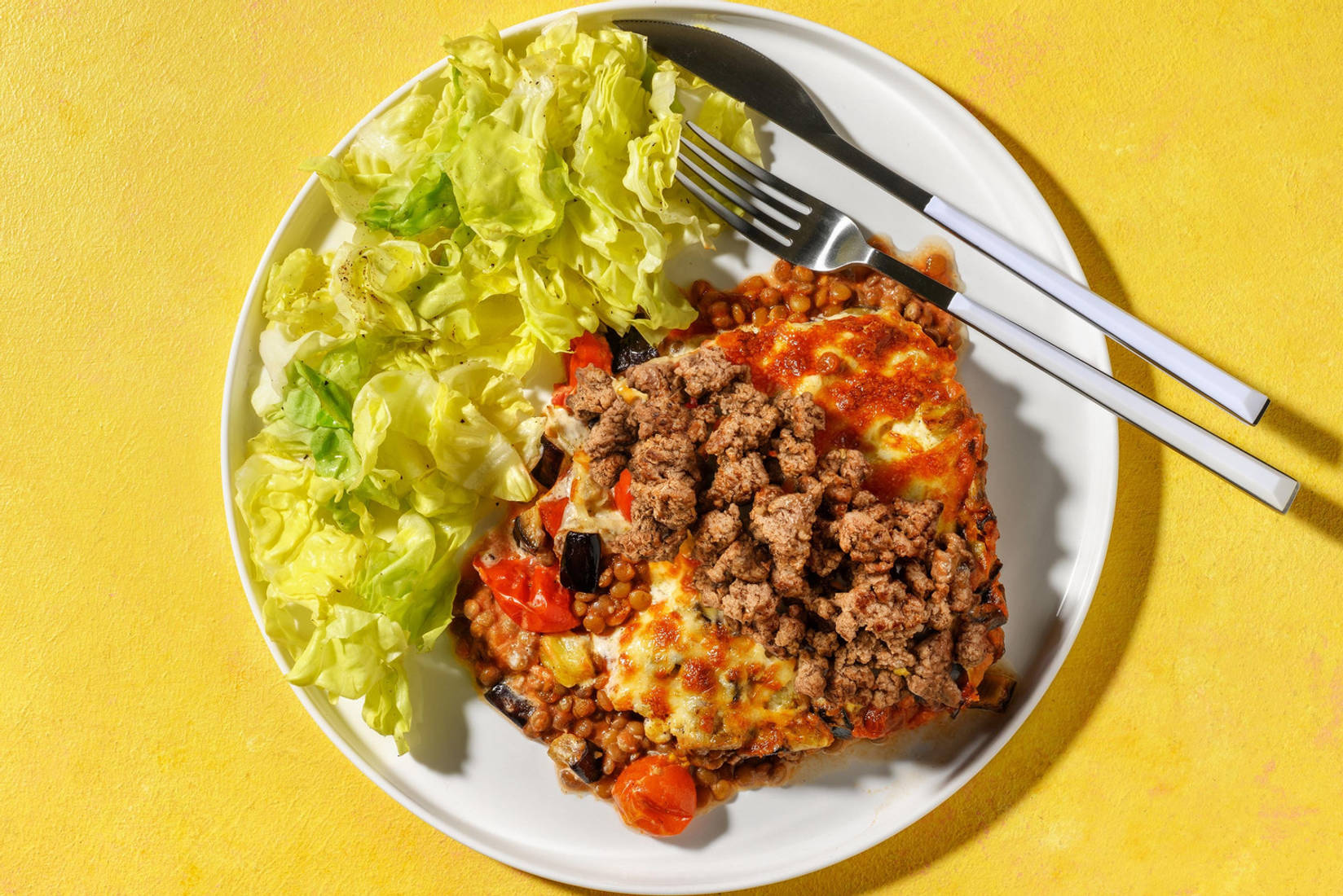 Veggie Moussaka mit extra Bio-Rinderhackfleisch