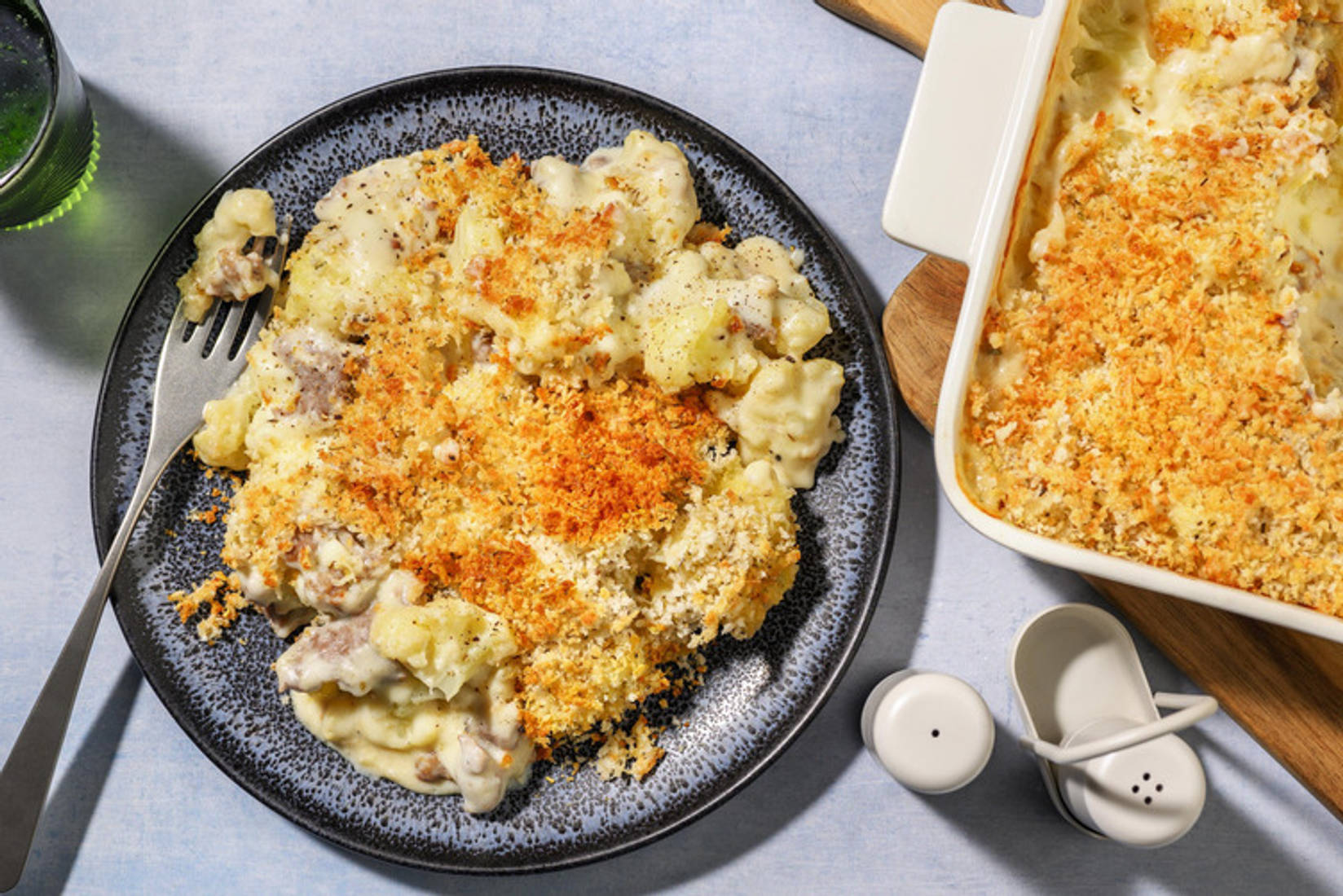 Pasticcio di pollo e cavolfiore gratinati