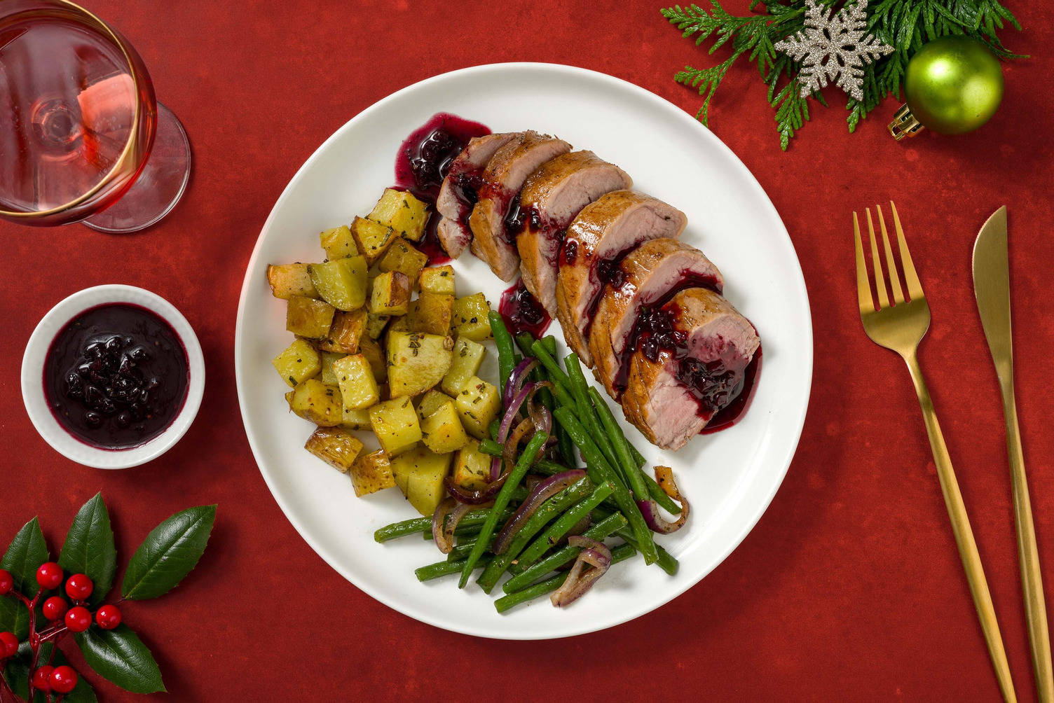 Filet mignon de porc en sauce balsamique à la fraise