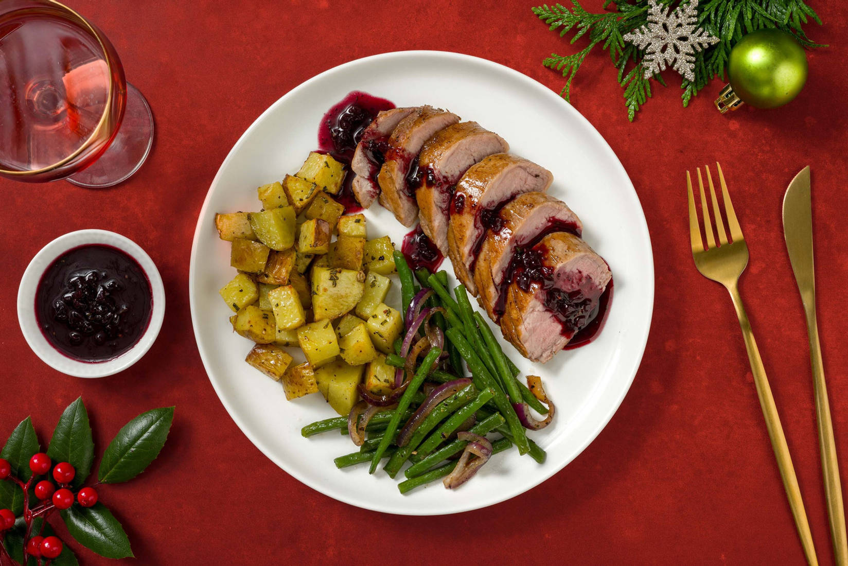 Filet mignon de porc en sauce balsamique à la fraise