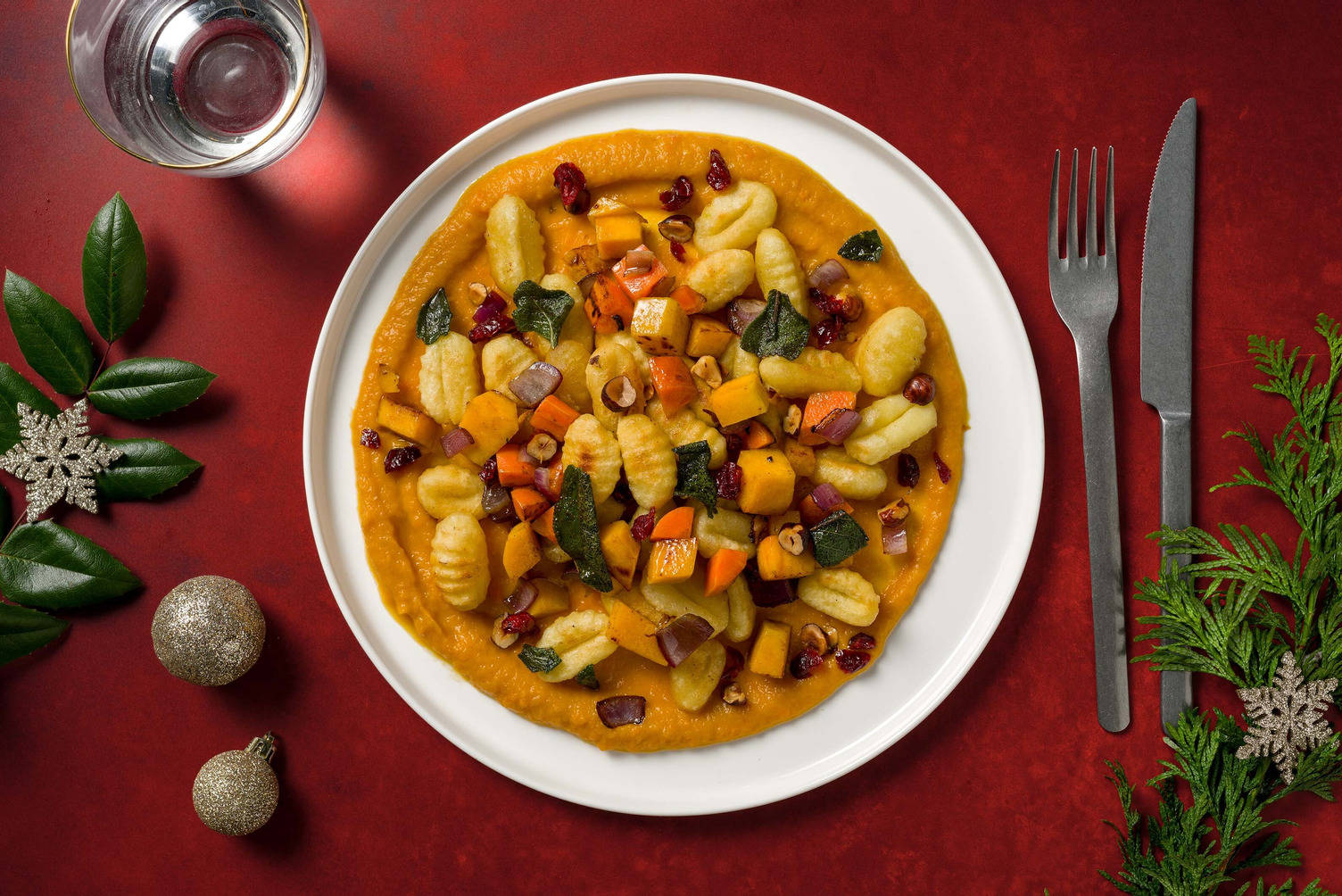 Gnocchi met pompoensaus en beurre noisette met salie