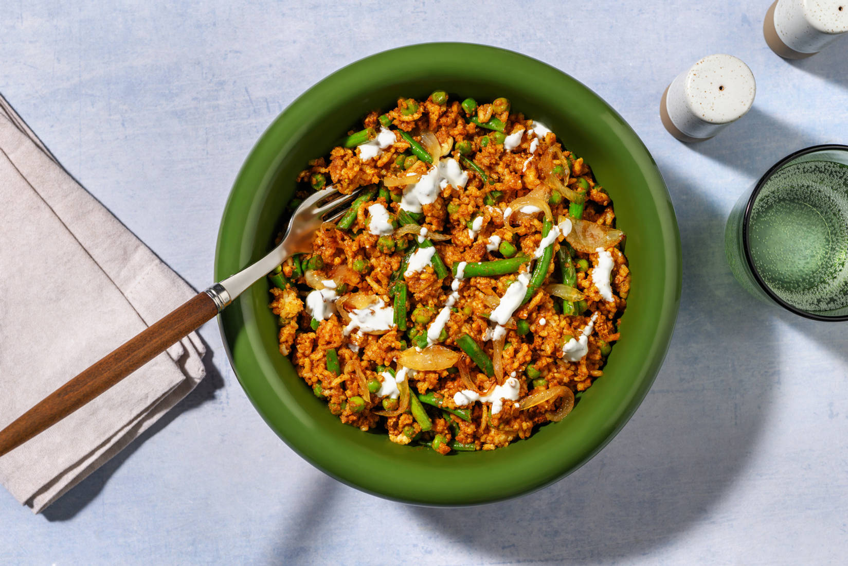 Spiced Beef Pilaf and Mango Chutney