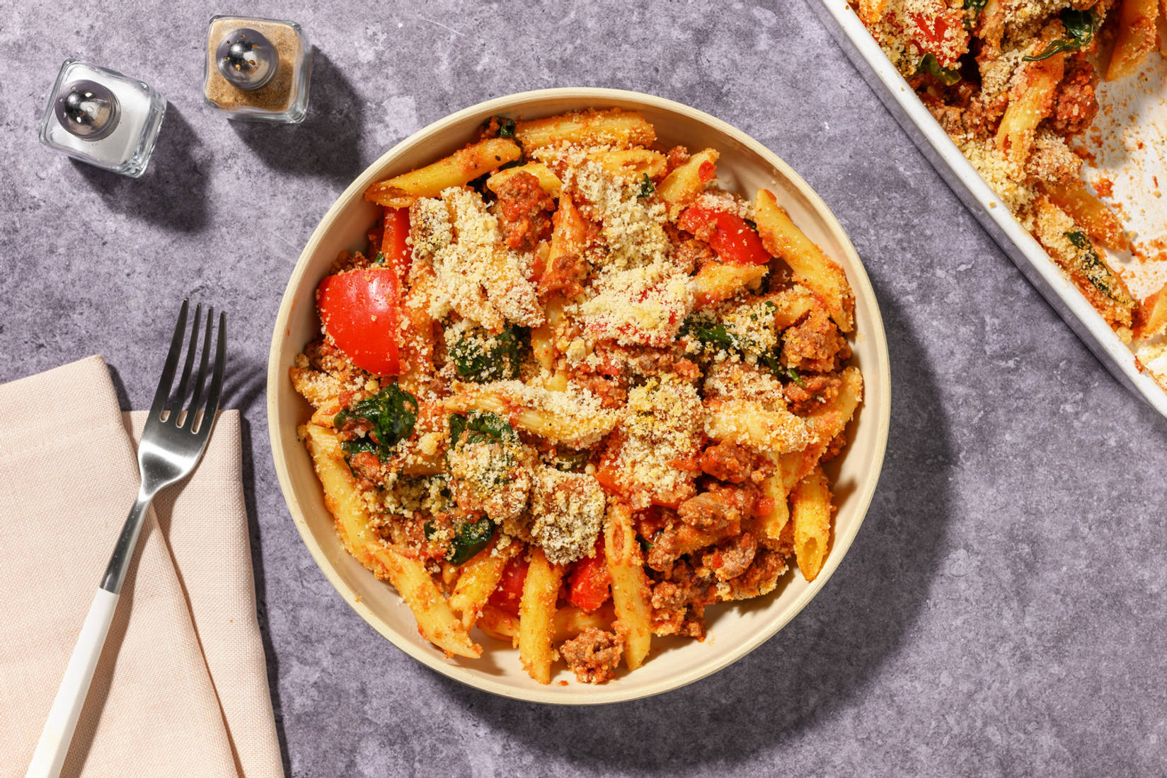 Mexican Style Double Beef Pasta Bake