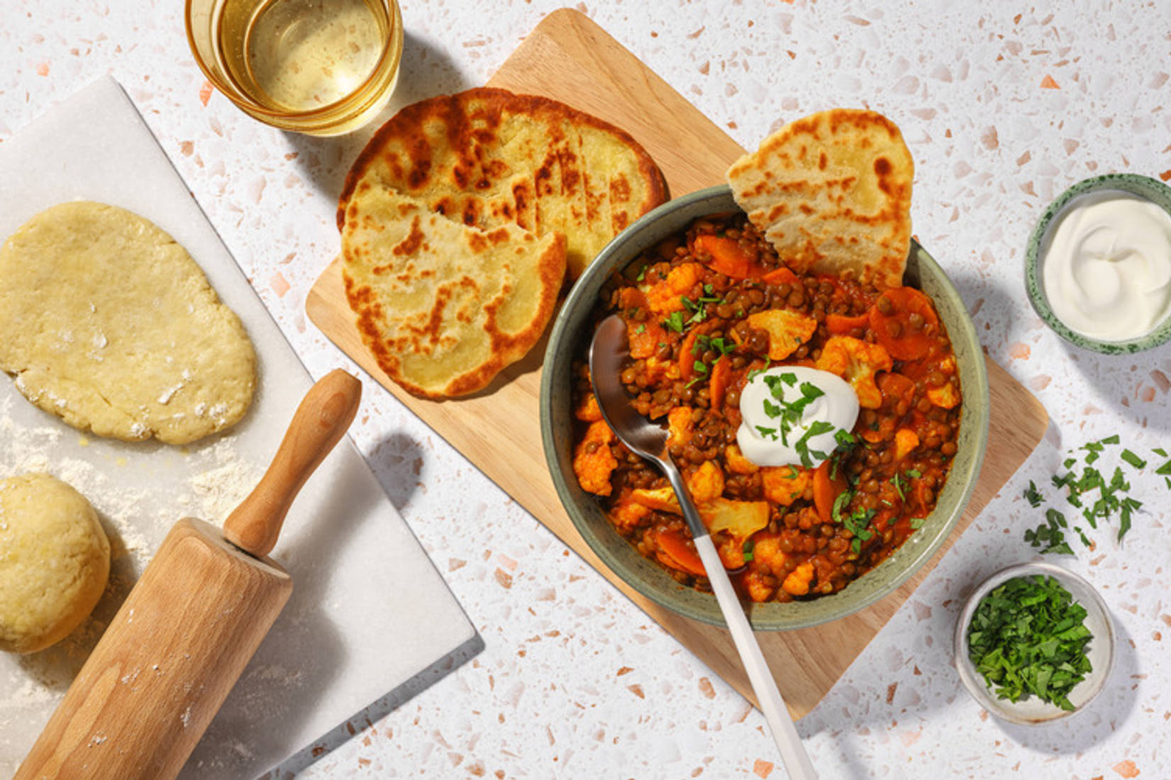 Selbstgemachtes Naan-Brot!