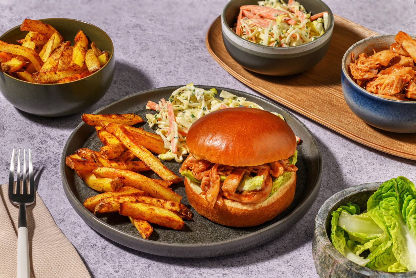 Smoky BBQ Pulled Chicken Buns