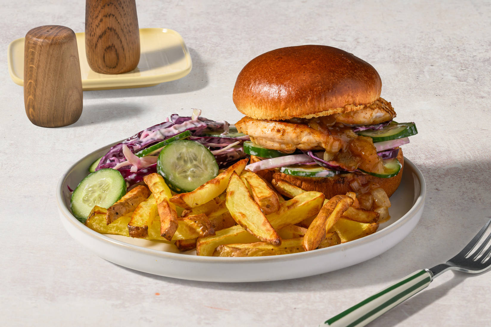 BBQ Double Chicken & Onion Chutney Burger