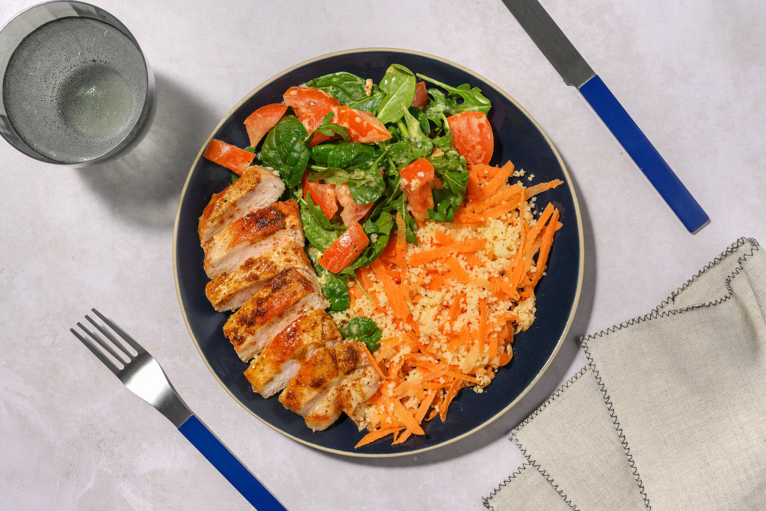 Double Sriracha-Glazed Pork & Carrot Couscous