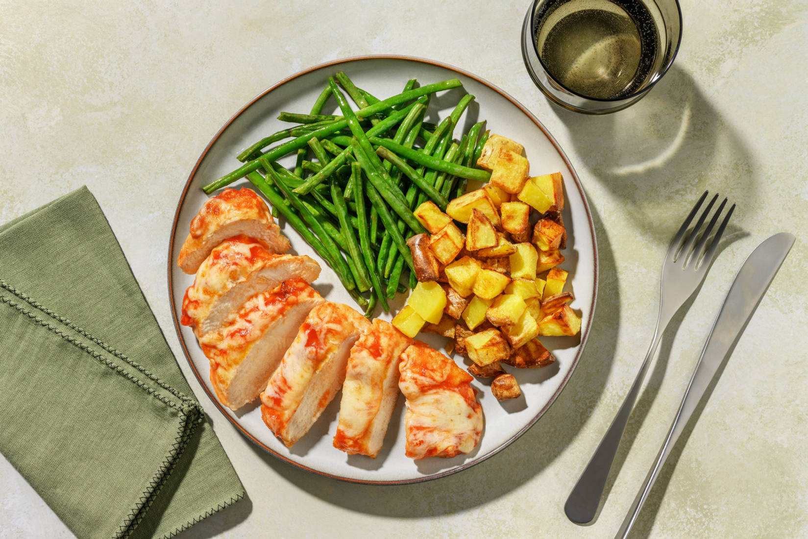 Parmi-Style Chicken & Roasted Potatoes