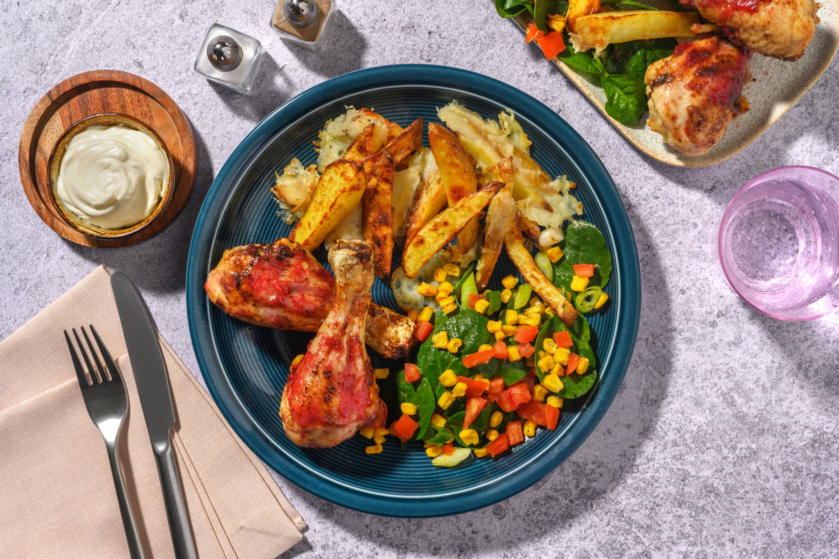 Cherry-BBQ Salmon & Cheesy Fries