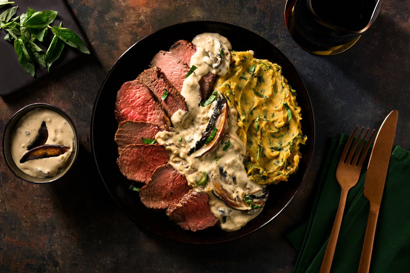 Filet mignon in romige portobellosaus