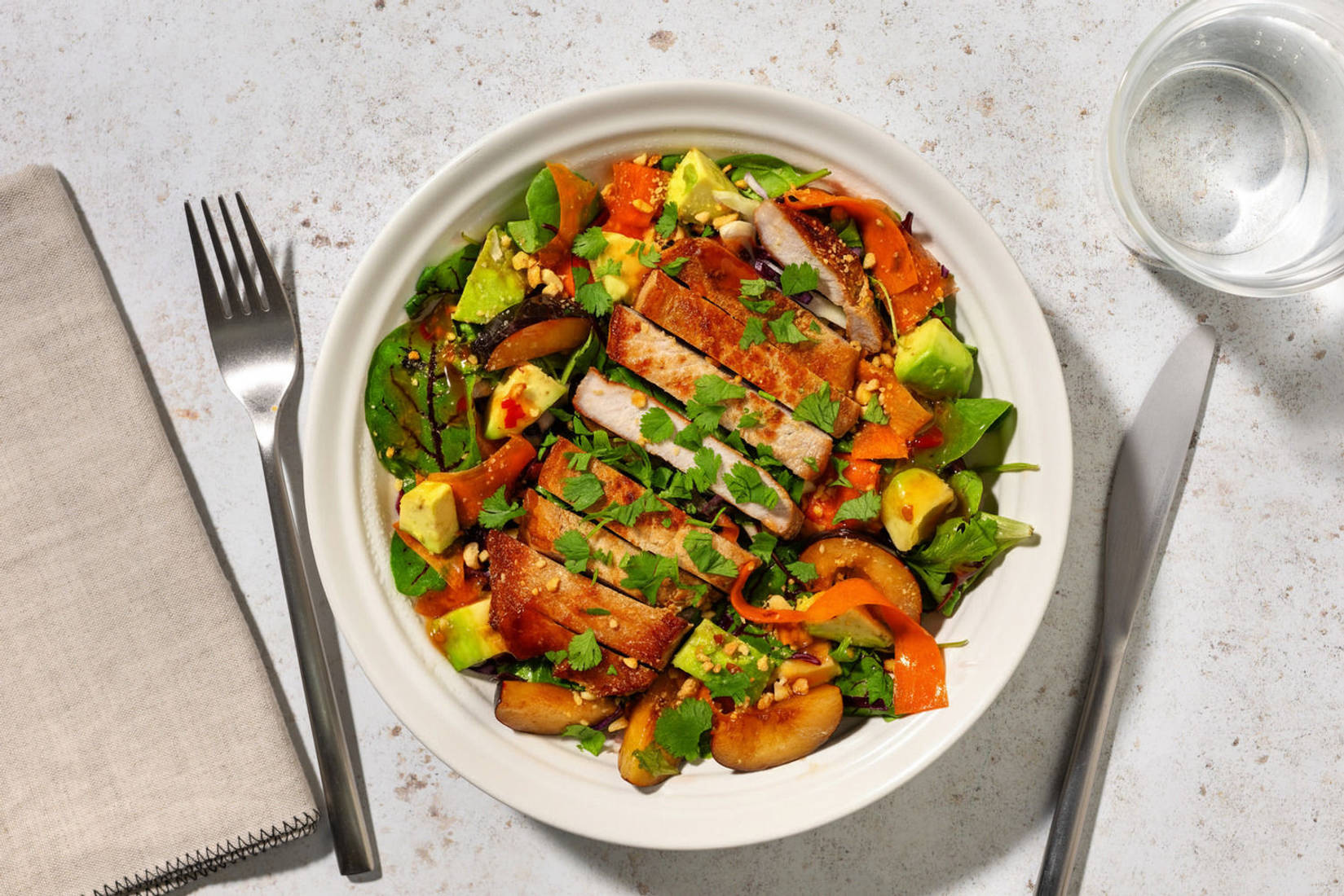 Seared Beef & Asian Chilli Plum Salad