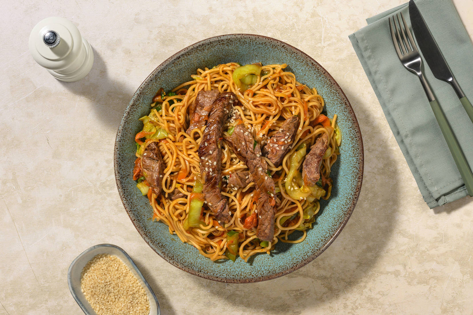 Sweet Chilli Beef Rump Noodle Stir-Fry
