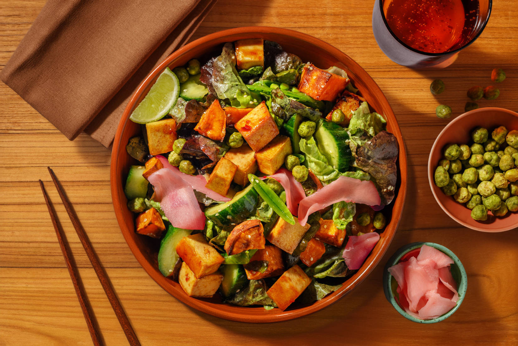 Japanese Tofu & Smashed Miso Cucumber Salad