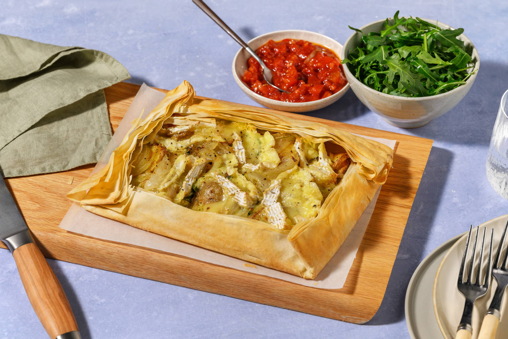 Creamy Brie, Bacon & Potato Filo Galette