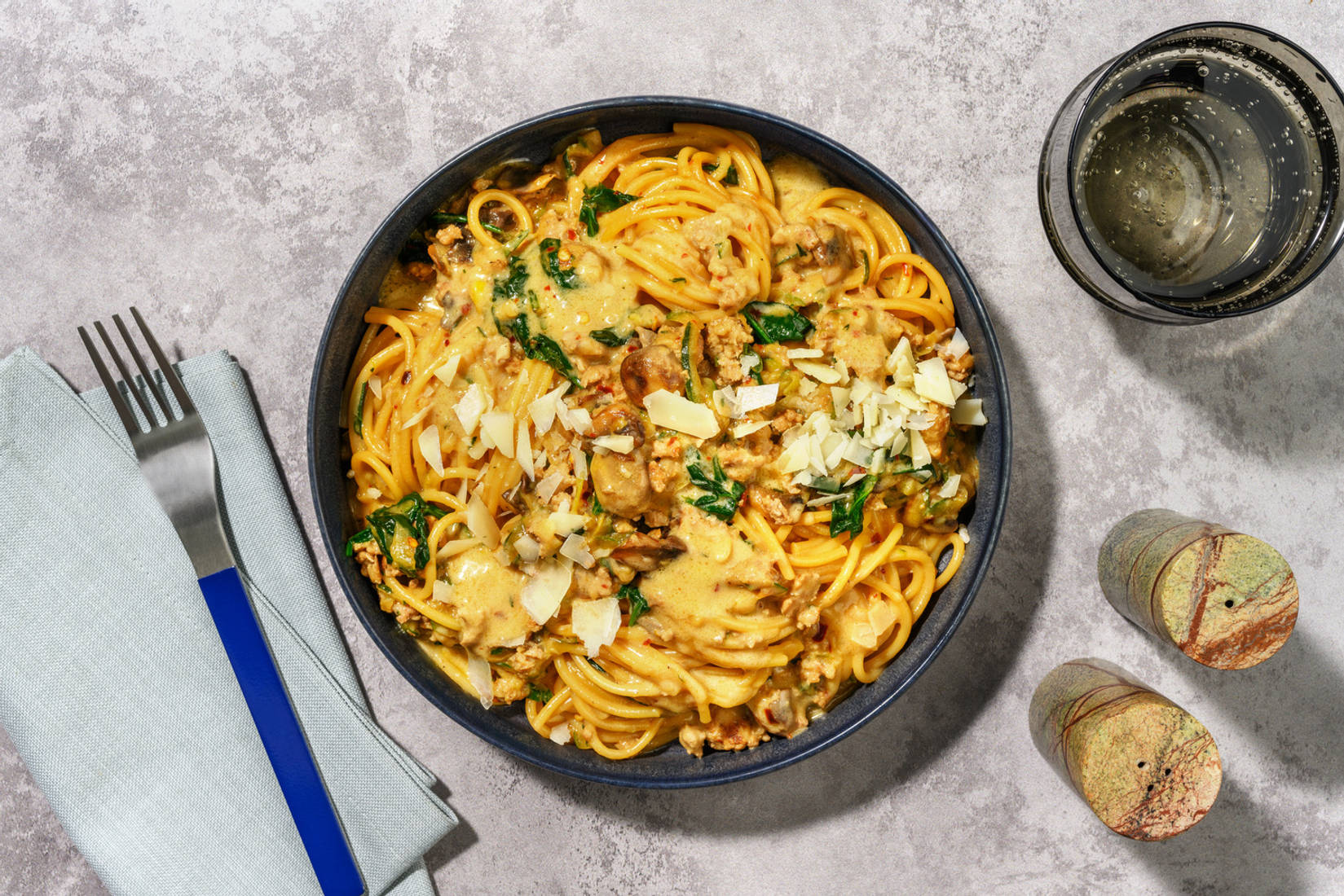 Creamy Beef & Mushroom Speedy Spaghetti