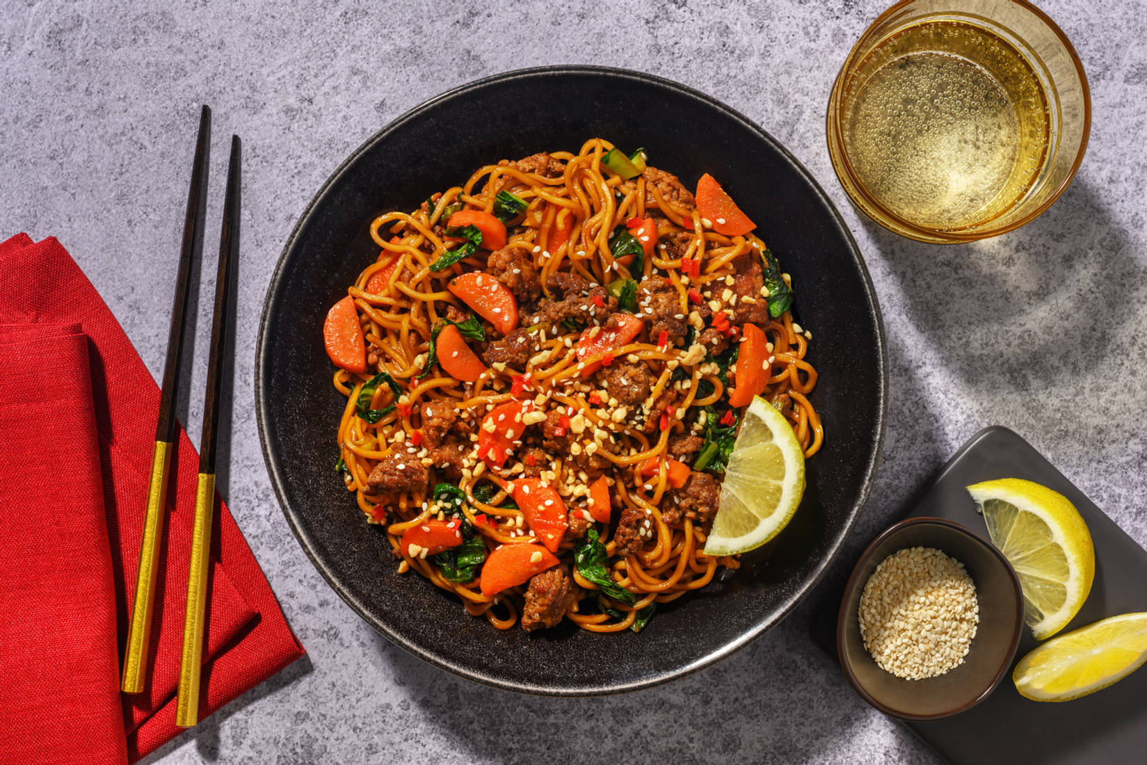 Char Siu Beef & Pork Noodle Stir-Fry