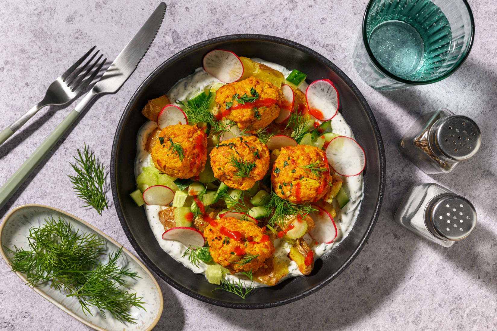Mozzarella-Cauli Bites & Smashed Potatoes
